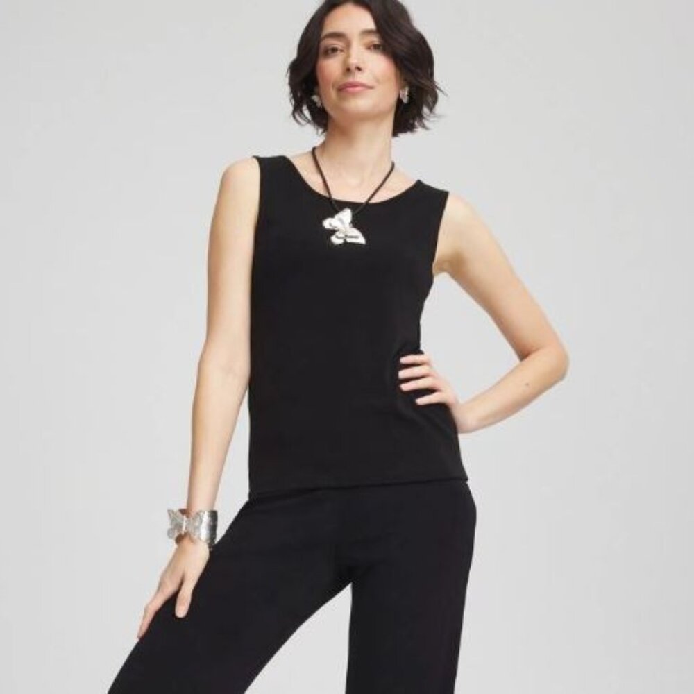 CHICO'S:  Travelers Convertible Tank, Size 1, Black